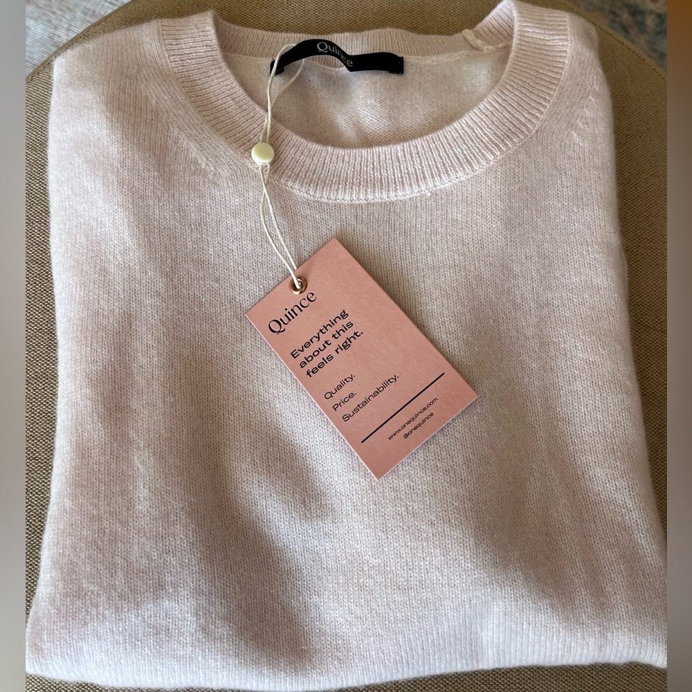 Quince Mongolian Cashmere Tee - Pink